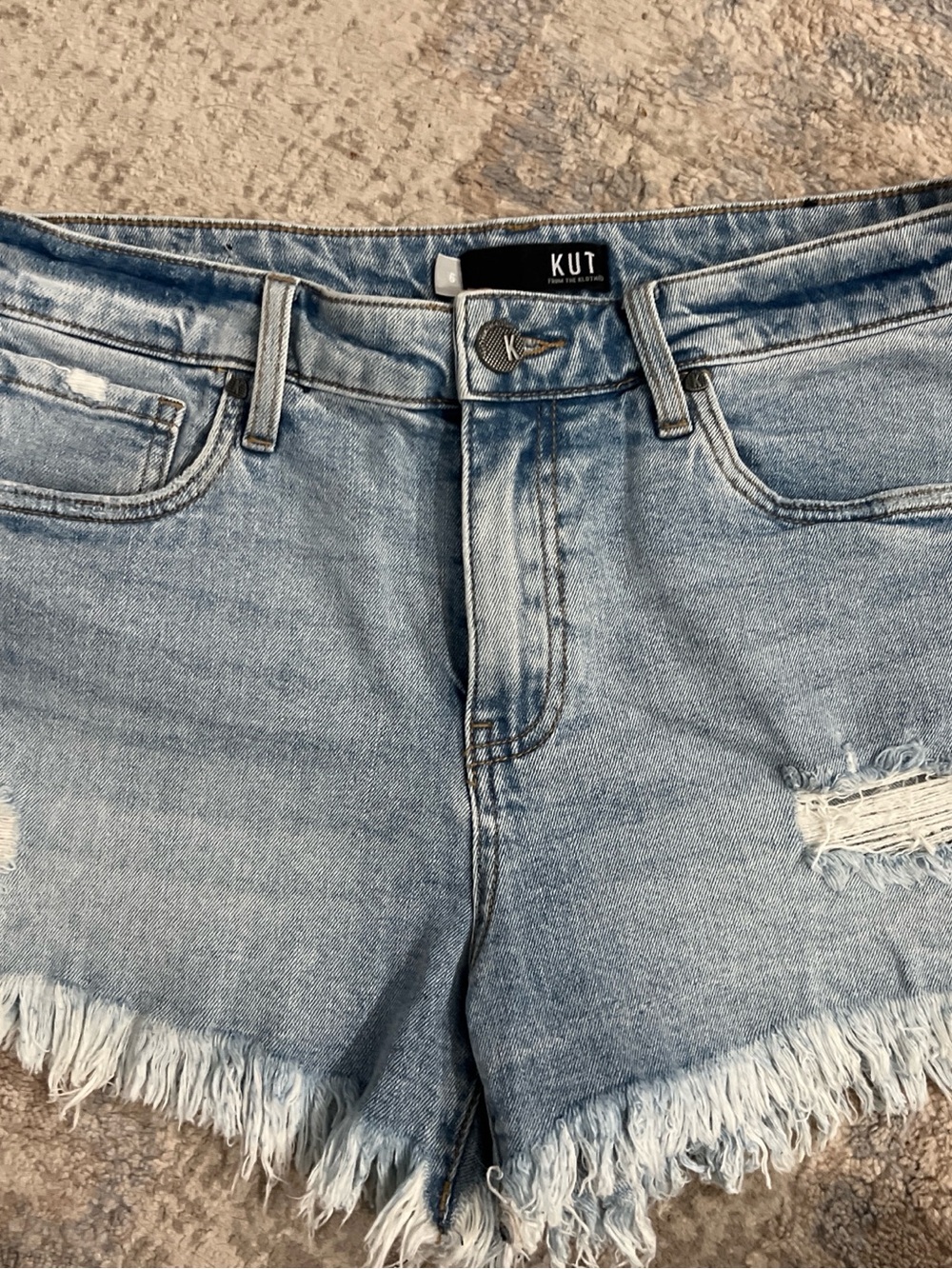 Kut from the Kloth Light Blue Denim Jeans with Branded Button